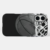 Coques Case-Mate iPhone Basket-ball noir et blanc (Verso (horizontal))
