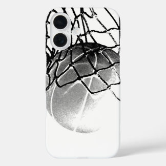 Coques iPhone 16 Basket-ball noir et blanc