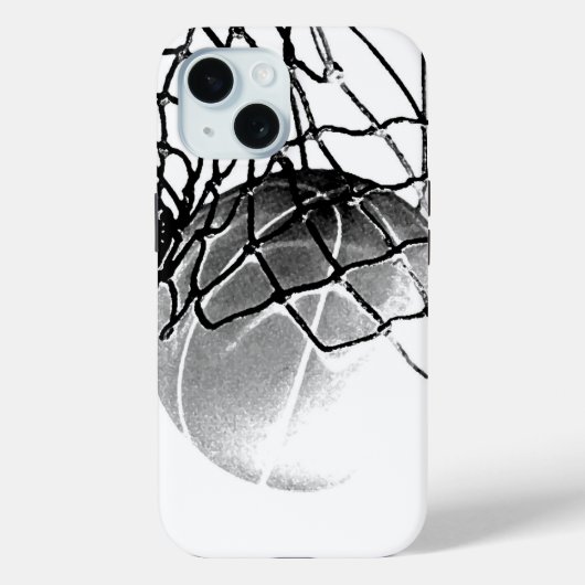 Coques Case-Mate iPhone Basket-ball noir et blanc (Verso)