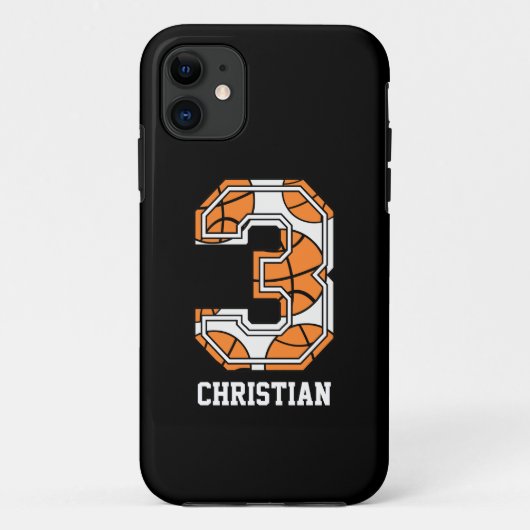 Coques Case-Mate iPhone Basket-ball personnalisé numéro 3 (Dos)