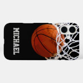 Coques Case-Mate iPhone Basket-ball Votre nom (Verso (horizontal))