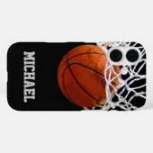 Coques Case-Mate iPhone Basket-ball Votre nom (Verso (horizontal))