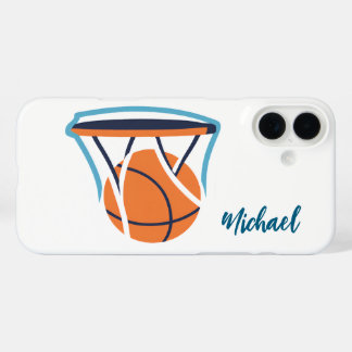 Coques iPhone 16 Plus Basket-ball Votre nom personnel