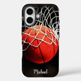 Coques iPhone 16 Basketball Artwork Your Name