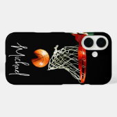 Coques Case-Mate iPhone Basketball Remplacez par votre nom (Verso (horizontal))