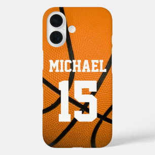 Coques iPhone 16 Basketball Votre nom Personnalisable