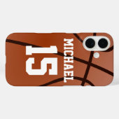 Coques Case-Mate iPhone Basketball Votre nom Personnalisable (Verso (horizontal))