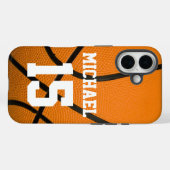 Coques Case-Mate iPhone Basketball Votre nom Personnalisable (Verso (horizontal))