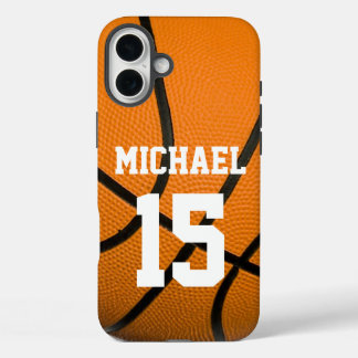 Coques iPhone 16 Plus Basketball Votre nom Personnalisable