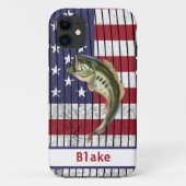Coques Case-Mate iPhone Bass Fishing USA Nom du drapeau (Dos)