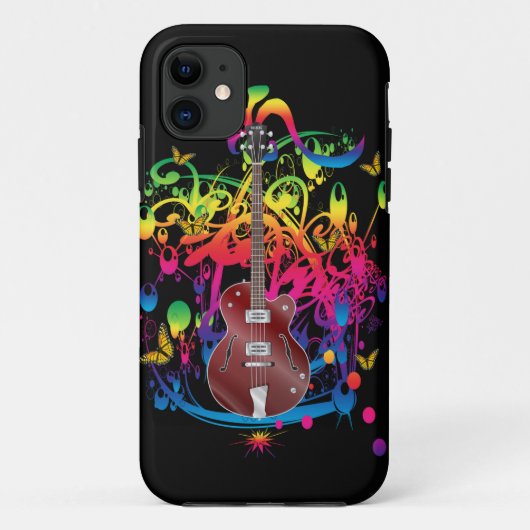 Coques Case-Mate iPhone Basse guitare couleur splash (Dos)