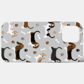 Coques Case-Mate iPhone Basset Hound Chig Bones and Paws (Verso (horizontal))