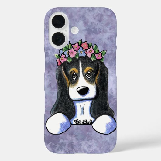 Coques Case-Mate iPhone Basset Hound Chiot KiniArt (Verso)