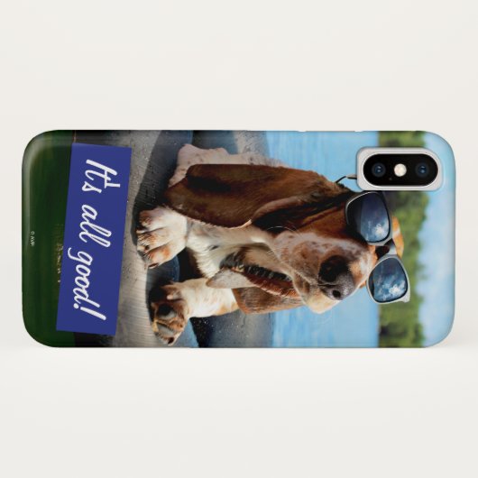 Coques Case-Mate iPhone Basset Hound dans les lunettes de soleil (Dos (Horizontal))