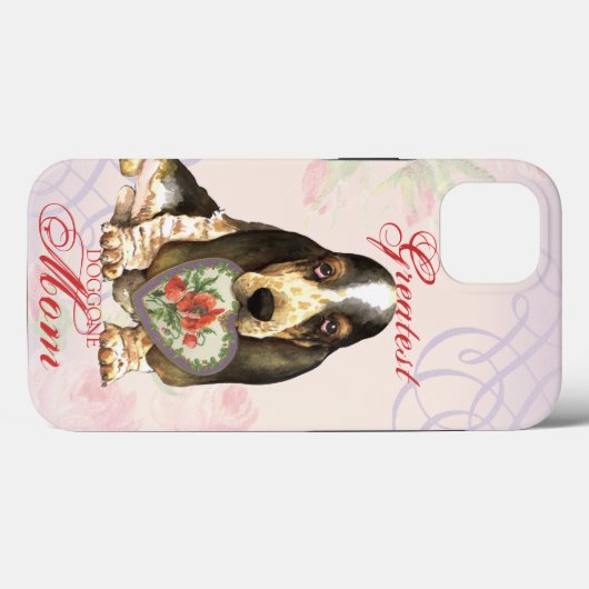 Coques Case-Mate iPhone Basset Hound Heart Maman (Verso (horizontal))
