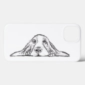 Coques Case-Mate iPhone basset hound noir blanc yeux de chiot simple  (Verso (horizontal))