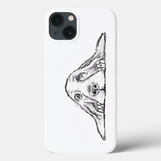 Coques Case-Mate iPhone basset hound noir blanc yeux de chiot simple (Verso)