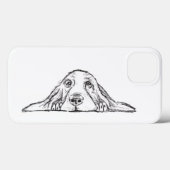 Coques Case-Mate iPhone basset hound noir blanc yeux de chiot simple (Verso (horizontal))