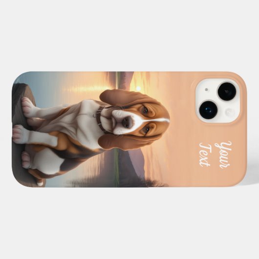 Coques Case-Mate iPhone Basset Hound par le lac (Verso (horizontal))