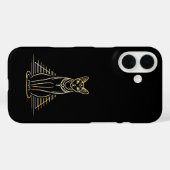 Coques Case-Mate iPhone Bastet, déesse égyptienne des chats devant une pyr (Verso (horizontal))