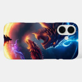 Coques Case-Mate iPhone Bataille de dragon médiéval (Verso (horizontal))