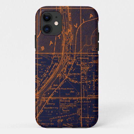 COQUES Case-Mate iPhone BATAVIA ILLINOIS 1871 CARTE FOX RIVER VALLEY (Dos)