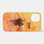 Coques Case-Mate iPhone Bateau à rames de rêve ancien & Nom (Verso (horizontal))