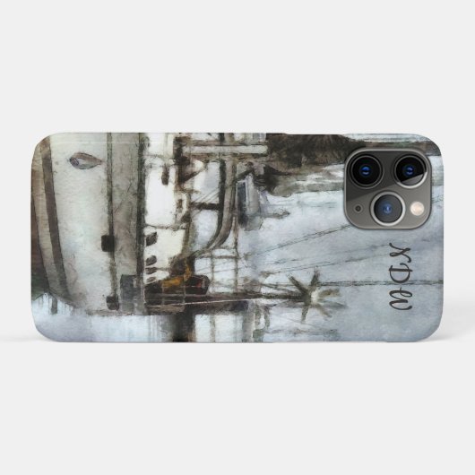 Coques Case-Mate iPhone Bateau à voile avec Monogramme (Dos (Horizontal))