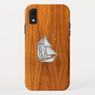 Coques Pour iPhone Bateau à voile Chrome Nautical sur impression en b
