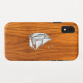 Coques Case-Mate iPhone Bateau à voile Chrome Nautique sur bois de teck Im (Dos (Horizontal))