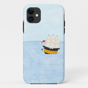 Case-Mate iPhone Case Bateau à voile noir et jaune sur la mer ouverte