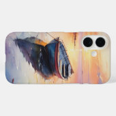 Coques Case-Mate iPhone Bateau brut de style côtier au coucher du soleil (Verso (horizontal))