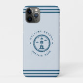 Coques Case-Mate iPhone Bateau club d'Ancres nautiques Blue Navy Retro Na (Dos)