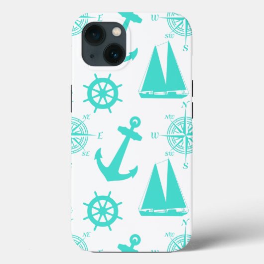 Coques Case-Mate iPhone Bateau côtier bleu turquoise (Verso)