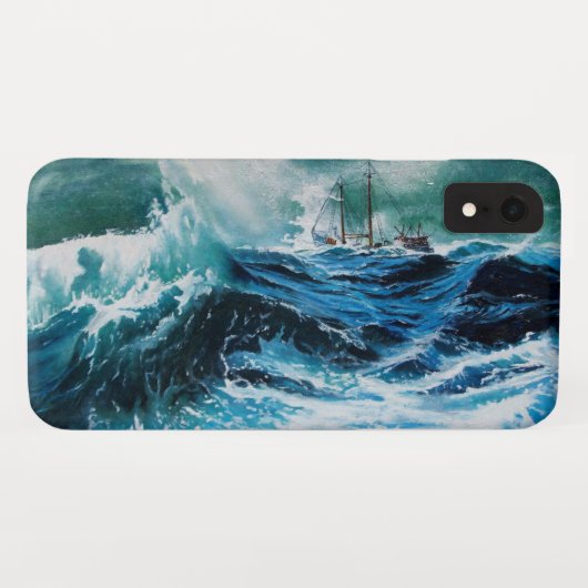 Coques Case-Mate iPhone Bateau dans la mer dans la tempête (Dos (Horizontal))