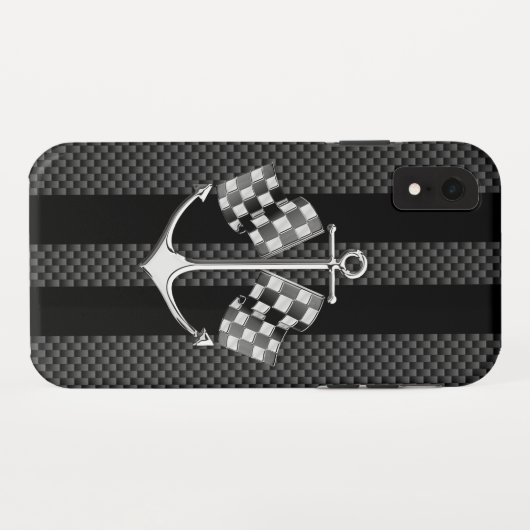 Coques Case-Mate iPhone Bateau de course nautique en style carbone (Dos (Horizontal))