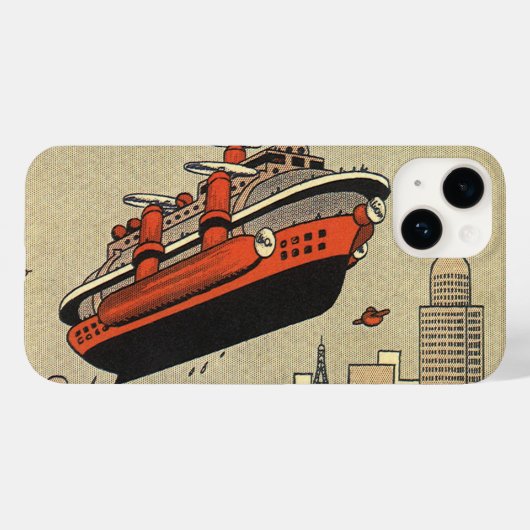 Coques Case-Mate iPhone Bateau de croisière d'hélicoptère de science-ficti (Verso (horizontal))