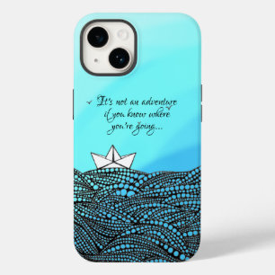Coque Pour iPhone 14 Bateau en papier crayon citation motivante
