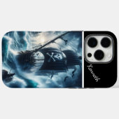 Coques Case-Mate iPhone Bateau Pirate Dans Une Tempête (Verso (horizontal))