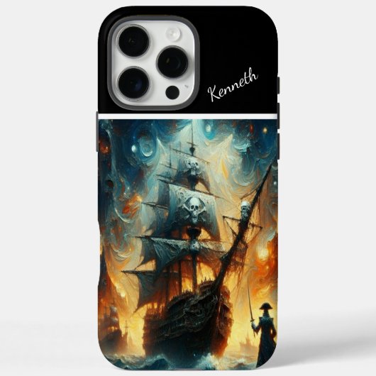 Coques Case-Mate iPhone Bateau Pirate sous ciel étoilé (Verso)