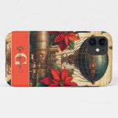 Coques Case-Mate iPhone Bateau Steampunk personnalisé avec Poinsettia (Dos (Horizontal))