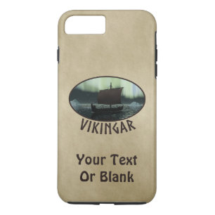 Coque iPhone 7 Plus Bateau Viking et Aurores Boréales