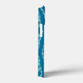 Coques Case-Mate iPhone Batik tribal - Bleu océanique et Aqua (Verso / Droite)