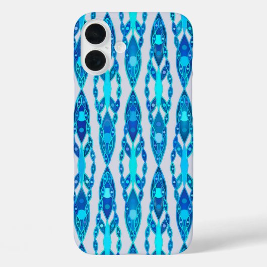 Coques Case-Mate iPhone Batik Tribal - Bleu Saphir et Gris Argent (Verso)