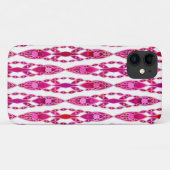 Coques Case-Mate iPhone Batik Tribal - Bourgogne et Rose Fuchsia (Dos (Horizontal))