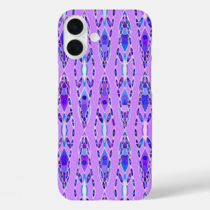 Coques iPhone 16 Plus Batik tribal - Lavande, bleu et violet