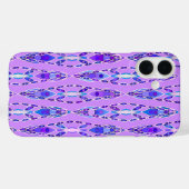 Coques Case-Mate iPhone Batik tribal - Lavande, bleu et violet (Verso (horizontal))