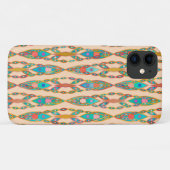 Coques Case-Mate iPhone Batik Tribal - Rose Pêche et Turquoise (Dos (Horizontal))