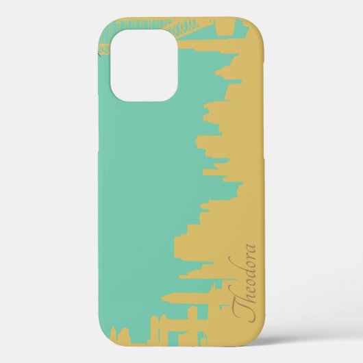 Coques Case-Mate iPhone Bâtiments Abstraits Gold Tusquoise (Verso)