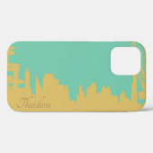 Coques Case-Mate iPhone Bâtiments Abstraits Gold Tusquoise (Verso (horizontal))